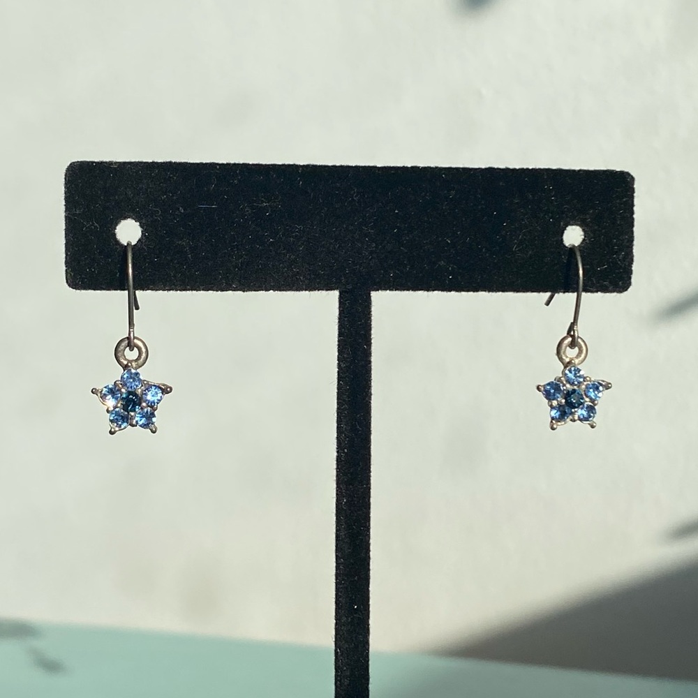 Sterling Silver Star Drop Earrings